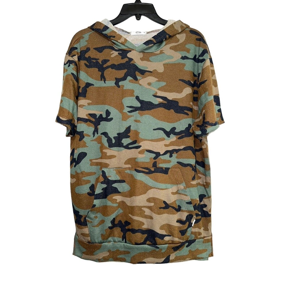 EPTM EPITOME Activewear Short Sleeve Hoodie Camo Fitness Streetwear Size Med
